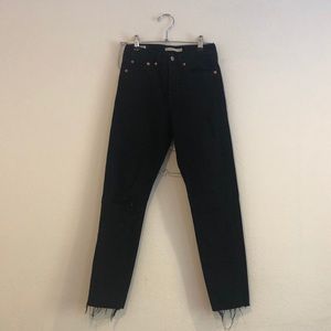Levi’s Distressed Black Frayed Hem Wedgie Jean